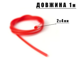 Силиконовая трубка для монтажей на сома Catfish Tube 2х4мм "Красная"-foto2