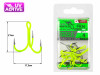Тройной крючок Light-greenUV PM36 №4, (7шт/уп)