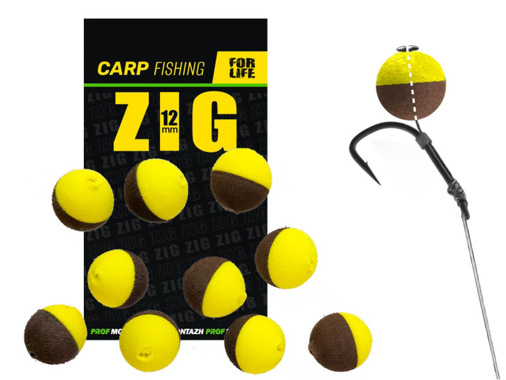 Плаваюча насадка ZIG 12mm (Жовто-Коричнева)