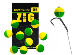 Плавающая насадка ZIG 12mm (Зелено-Желтая)