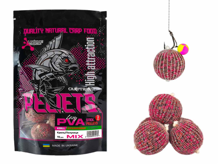 Готовые ПВА стики Lazy PVA Криль-Клубника (Krill-Strawberry) 15шт Готовые ПВА стики Lazy PVA Криль-Клубника (Krill-Strawberry) 15шт