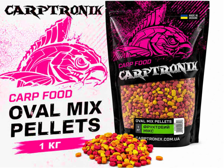 Пелетс Carptronik OVAL MIX Фруктовий мікс 1 кг Пелетс Carptronik OVAL MIX Фруктовий мікс 1 кг