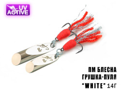 Блесна Грушка-Пуля WHITE 14г Блесна Грушка-Пуля WHITE 14г