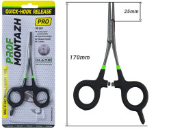 Зажим Quick-Hook Release PRO с ножницами для флюорокарбона 16см Зажим Quick-Hook Release PRO с ножницами для флюорокарбона 16см