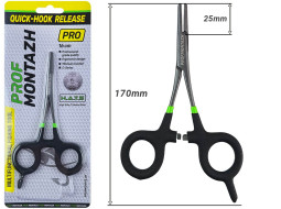 Зажим Quick-Hook Release PRO с ножницами для флюорокарбона 16см