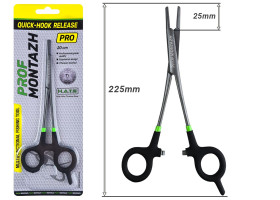 Зажим Quick-Hook Release PRO с ножницами для флюорокарбона 20см